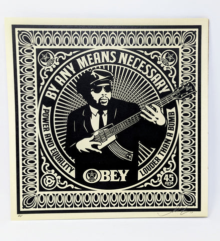 Obey Records SHEPARD FAIREY 12" x 12" AP By Any Means Necessary Signed Print