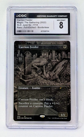 MTG Secret Lair #1114 Carrion Feeder Borderless Etched Foil CGC 8 NM/Mint