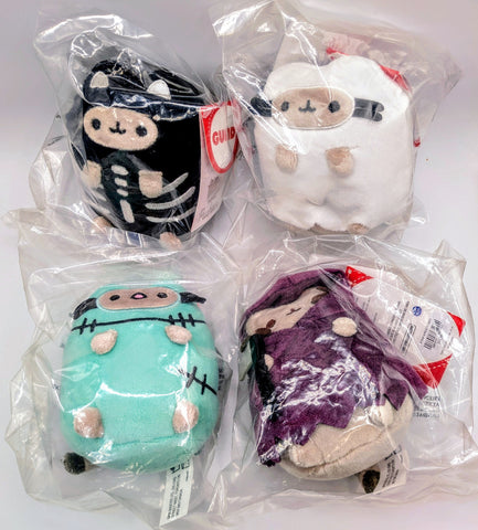 2025 Pusheen Halloween 4" Ghost Grim Reaper Skeleton Frankenstein Plush Set