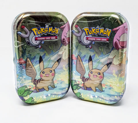 Pokeman TCG Pikachu Kanto Friends Factory Sealed Mini Tin x2