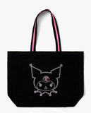Sanrio Kuromi Rhinestone Face Large 21" x 16" Tote Bag Hello Kitty New with Tags