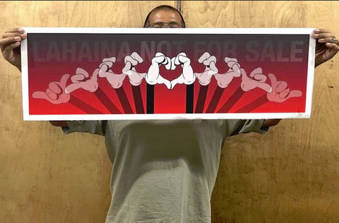OG Slick My Heart Belongs to Hawaii Lahaina 12"x38" Signed Numbered Art Print