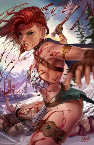 Red Sonja #28 Virgin Bloody Variant Comics Elite Tristan Tristarr Thompson