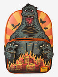 Loungefly Toho Godzilla Attack City in Flames Full Size Figural Backpack NWT