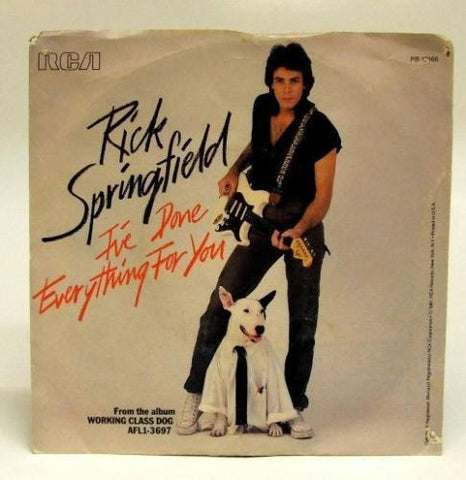 Rick Springfield I've Done Everything For You 45 Picture Sleeve - redrum comics