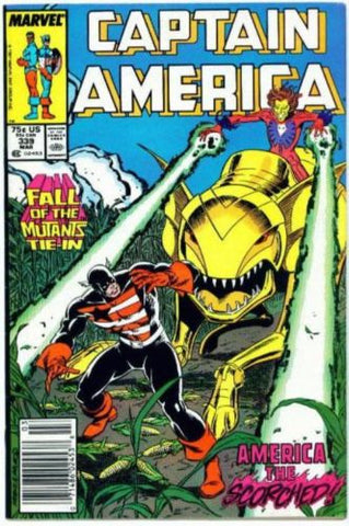 Captain America #339 NM 1988 Fall of the Mutants X-men Tie-In - redrum comics