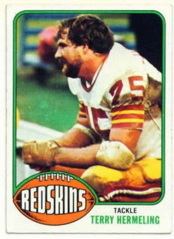 1976 Topps Terry Hermeling Washington Redskins Card - redrum comics
