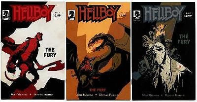 Hellboy The Fury 1 2 3 full set VF/NM Mike Mignola Duncan Fegredo 2011 - redrum comics