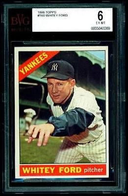 WHITEY FORD 1966 Topps New York Yankees BGS 6 EX-MT - redrum comics