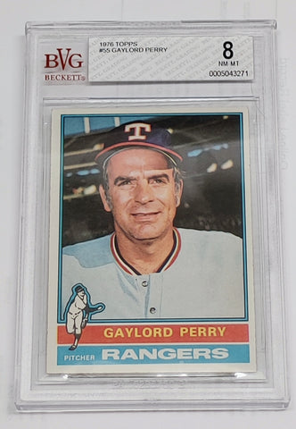 GAYLORD PERRY 1976 Topps Texas Rangers BGS 8 NM/MT BVG