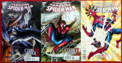 Amazing SpiderMan 2016 #002 003 004 Civil War II Variant Cover set lot run 2 3 4 - redrum comics