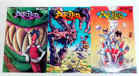 Akiko on the Planet Smoo #1 2 3 SIGNED by Mark Criley set lot run Sirius