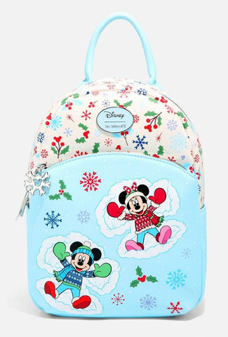 Her Universe Disney Mickey & Minnie Mouse Snow Angels Mini Backpack New w/ Tags