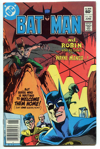Batman #348 (1982 DC) FINE Robin and Manbat cover & story Bronze Age