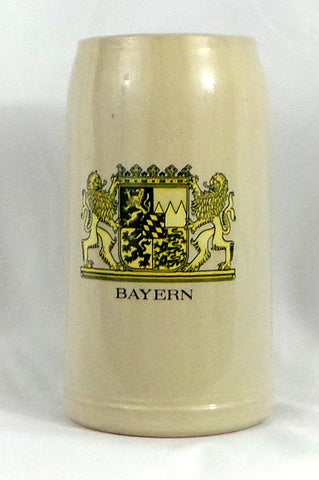 German Bayern 8" Coat of Arms Stoneware Beer Stein Tankard Mug
