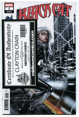 Black Cat #1 Clayton Crain Midtown Exclusive Variant SIGNED w/COA NM Marvel