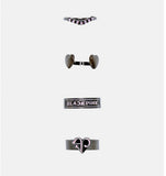 Blackpink K-Pop Band collectors Logo Four Ring Set Jisoo Jennie Rose Lisa