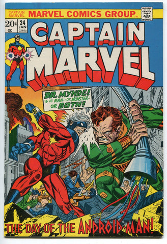 Captain Marvel #24 VF+ High Grade 1973 Bronze Age 1st appearance Dr Mynde