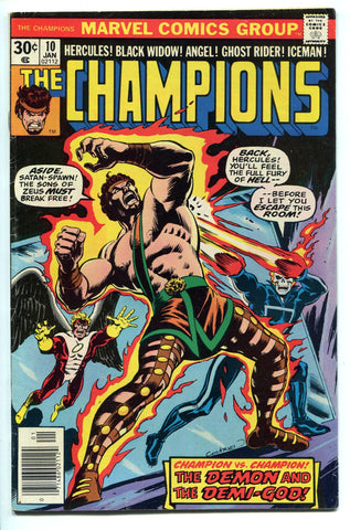 Champions #10 1977 FINE Marvel Bronze Age Hercules X-Men Ghost Rider