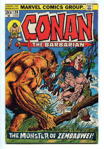 Conan the Barbarian #28 FINE The Monster of Zembabwe Marvel Comics 1973