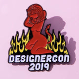 Designercon DCON 2019 enamel pin VIP designer Con Ilse Valfre Pinup Devil COOP
