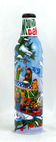 Mountain Dew Reflections of Dew Green Label Art Bottle Sealed VW Van Hippies - redrum comics