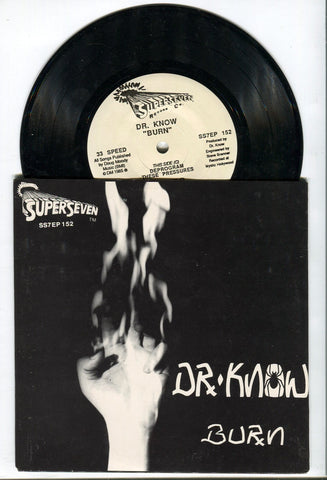 Dr Know BURN Mystic Records Vinyl 7" RARE 1st press Punk nofx kbd rkl - redrum comics