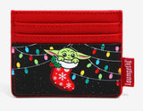 Loungefly Star Wars The Mandalorian Holiday Santa Grogu Cardholder New with Tags