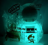 ITOKIN PARK Glow Light Blue Astronaut & Lander Sofubi Set Kazuhiko Ito
