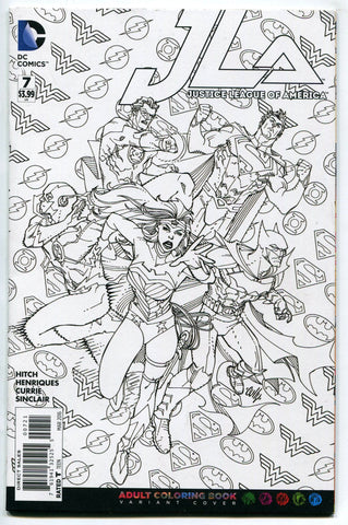 JLA #7 NM Adult Coloring Book Variant Cover Justice League of America DC Comics