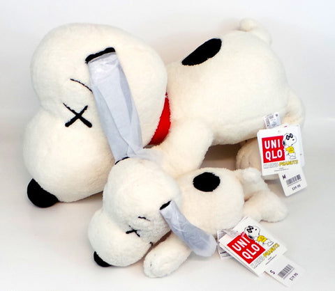 KAWS x PEANUTS Snoopy Plush Toy White Small Large Set Uniqlo New with Tags