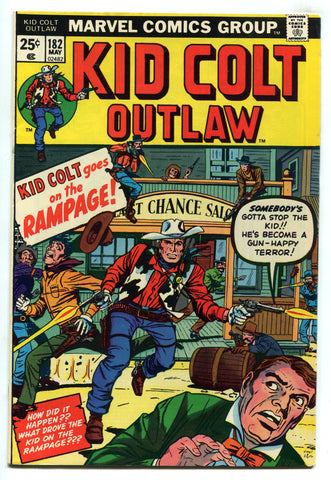 Kid Colt Outlaw #182 VF High Grade 1974 Bronze Age Western Marvel Comics