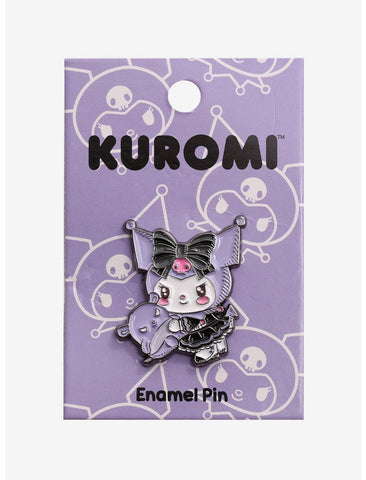 Sanrio Kuromi with Baku Lolita Dress Gothic Enamel Purple Pin New