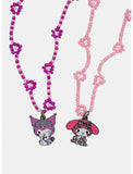 Sanrio My Melody & Kuromi Beaded Best Friends Bestie Slumber Party Necklace Set