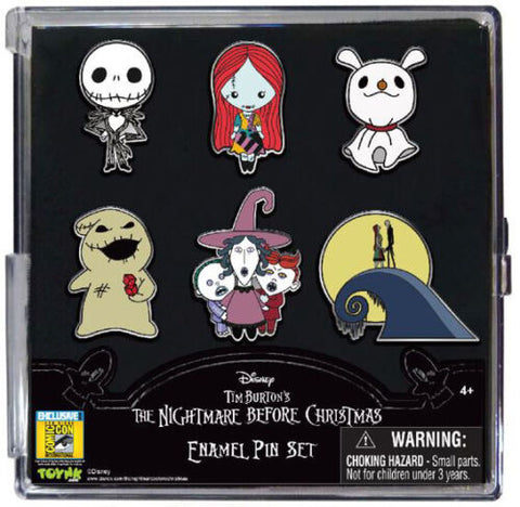SDCC 2022 Nightmare Before Christmas Enamel 6 Piece Pin Set LE 1000 Jack Sally