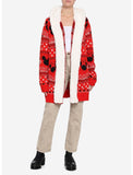 Disney Mickey & Minnie Mouse Sherpa Girls Open XL Extra Large Cardigan New w/Tag
