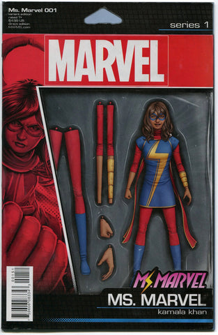 Ms Marvel #1 John Tyler Christopher Action Figure Variant Cover 2015 Series - redrum comics