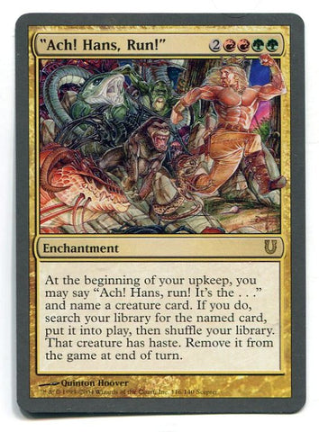 Magic the Gathering Ach! Hans, Run! x1 Unhinged Unplayed Rare Card MTG - redrum comics