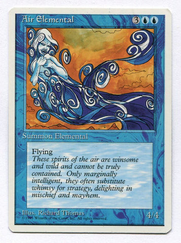 MTG Magic the Gathering 4th Edition Air Elemental Unplayed redrum comics MTG Magic the Gathering 4th Edition Air Elemental Unplayed redrum comics