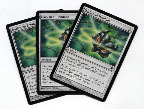 mtg darksteel cards Magic the Gathering Darksteel Pendant x3 Darksteel Unplayed Common MTG – redrum comics