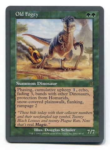 old mtg cards Magic the Gathering Old Fogey x1 Unhinged Unplayed Rare Card MTG – redrum comics