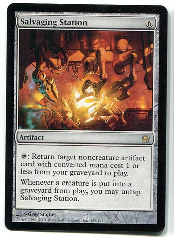 Magic the Gathering Salvaging Station x1 Fifth Dawn Unplayed Rare Card redrum comics Magic the Gathering Salvaging Station x1 Fifth Dawn Unplayed Rare Card redrum comics