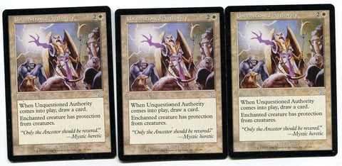 Magic the Gathering Unquestioned Authority x3 Judgement Unplayed Card MTG - redrum comics
