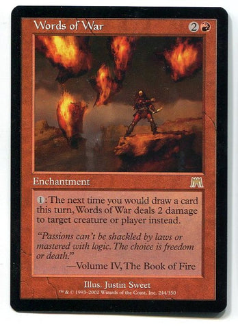 mtg onslaught card Magic the Gathering Words of War x1 Onslaught Unplayed Rare Card MTG – redrum comics