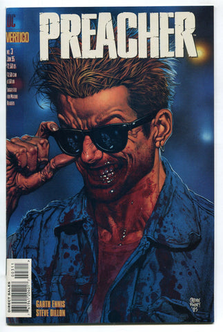 Preacher #3 VF 1995 DC Vertigo Garth Ennis AMC TV Cassidy Cover Joseph Gilgun - redrum comics