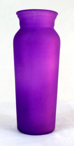 Purple 7 1/2 inch Frosted Glass Vase Home Decor - redrum comics