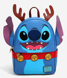 Loungefly Disney Lilo & Stitch Reindeer Stitch Holiday Xmas Mini Backpack NWT