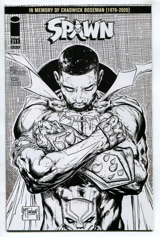 Spawn #311 Chadwick Boseman Black White Tribute Todd McFarlane Variant 2020 NM
