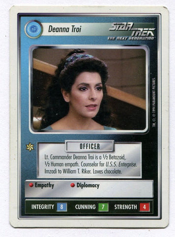 Star Trek CCG TCG Premiere WB Unlimited Deanna Troi Card Marina Sirtis