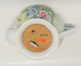 Lefton Green Heritage Vintage Hand Painted Daises Floral Musical Teapot
